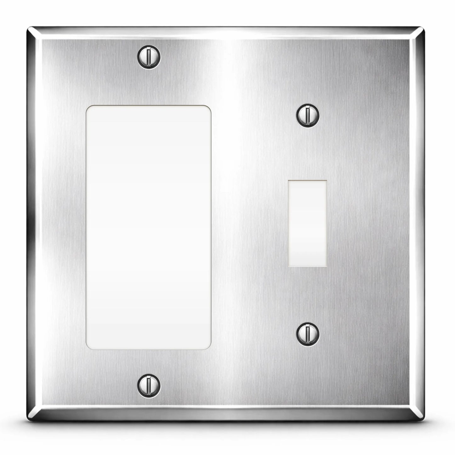 2 Gang Stainless Steel Toggle and Rocker Switch Wall plate