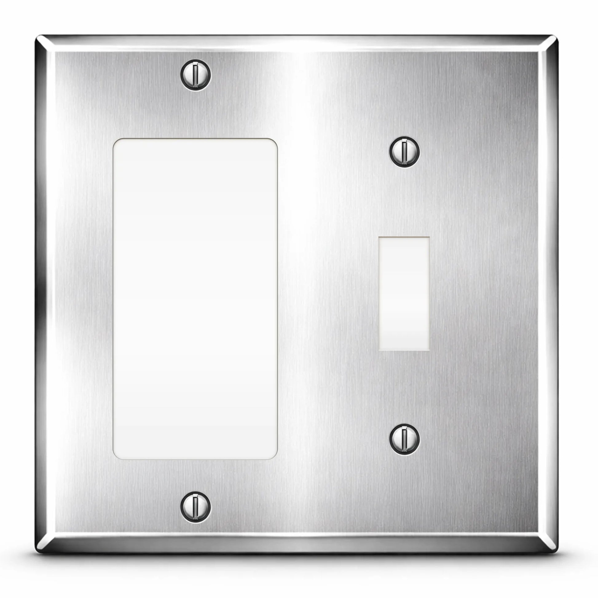 2 Gang Stainless Steel Toggle and Rocker Switch Wall plate