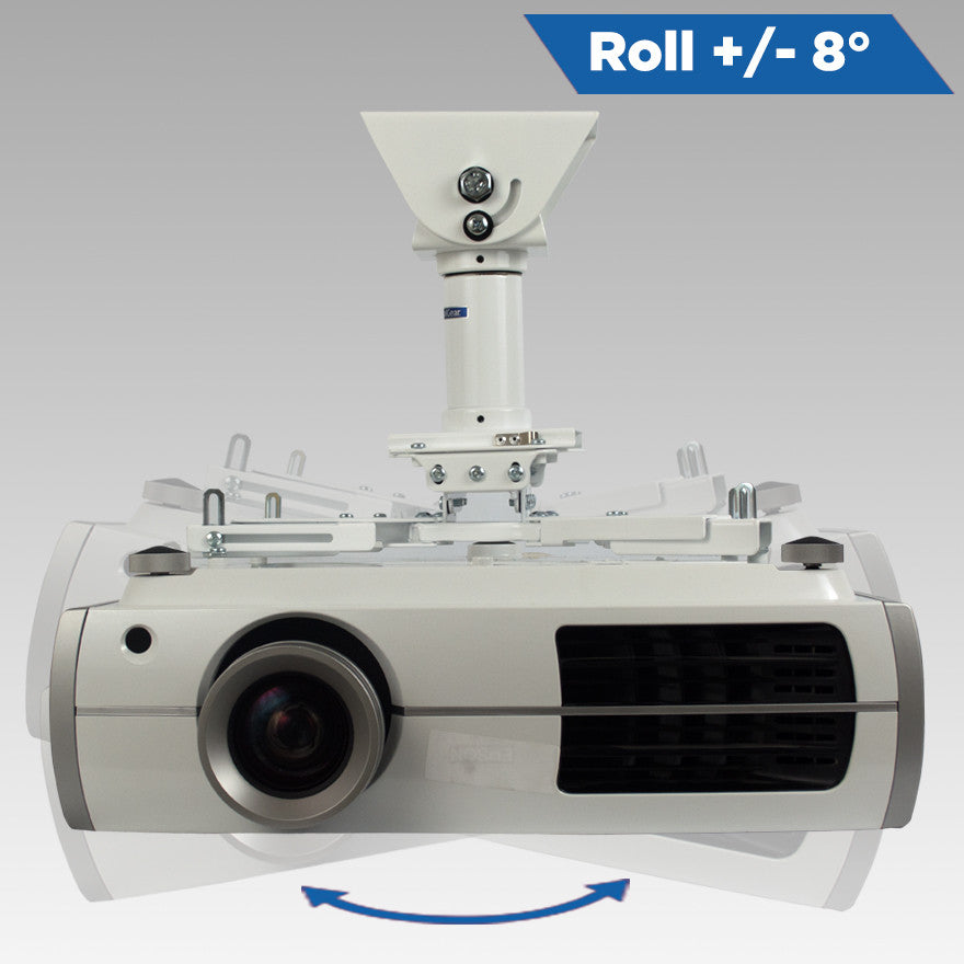 QualGear Sloped Ceiling Projector Mount Kit, White, QG-KIT-VA-3IN-W