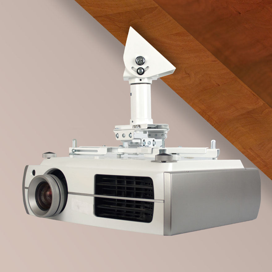 QualGear Sloped Ceiling Projector Mount Kit, White, QG-KIT-VA-3IN-W