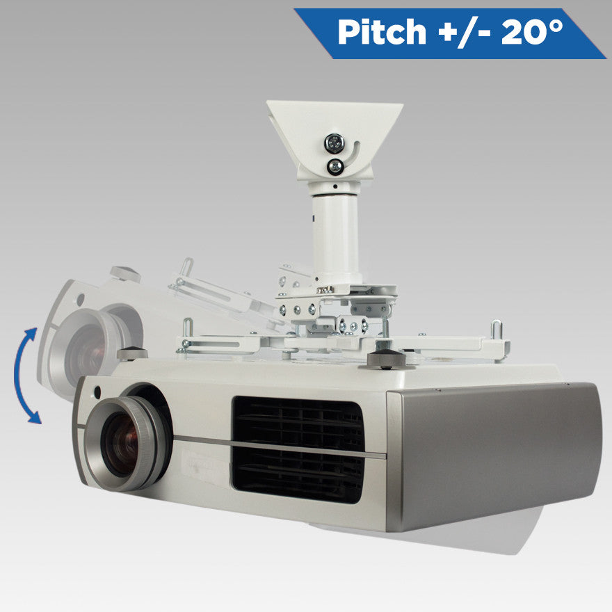 QualGear Sloped Ceiling Projector Mount Kit, White, QG-KIT-VA-3IN-W