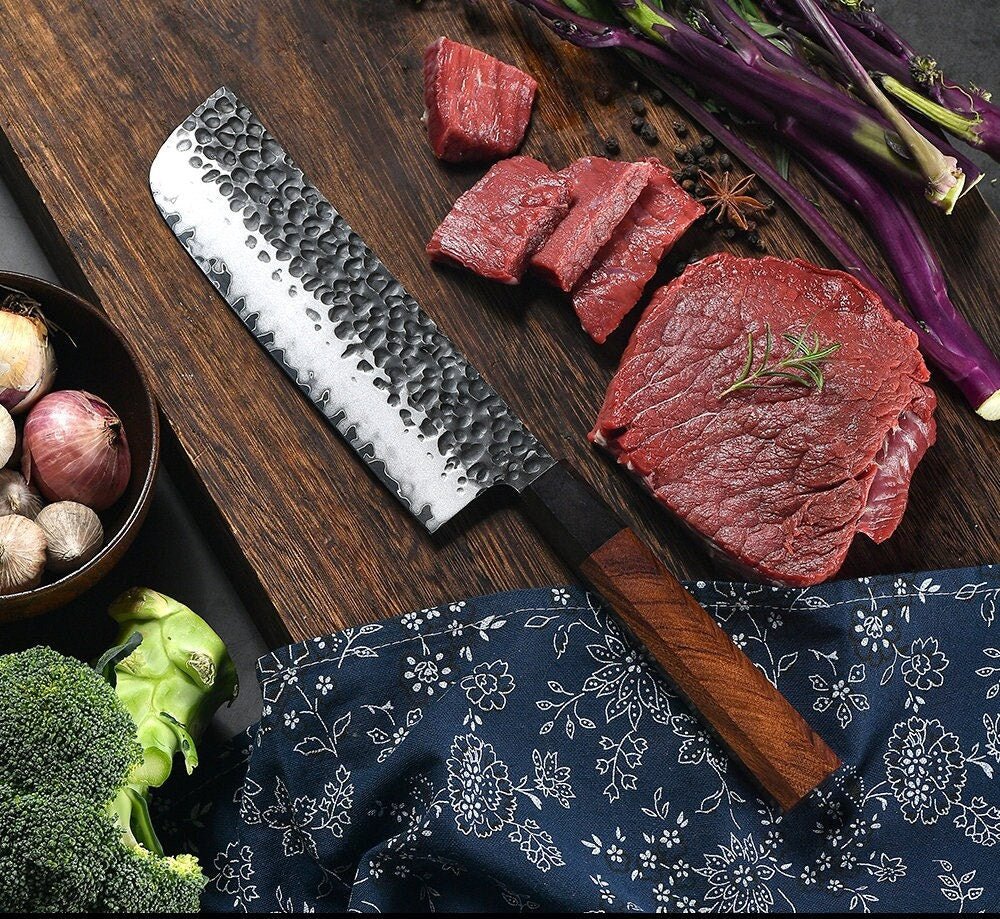 Ryujin™ 7.0" Nakiri Knife with Rosewood & Ebony Wood Handle