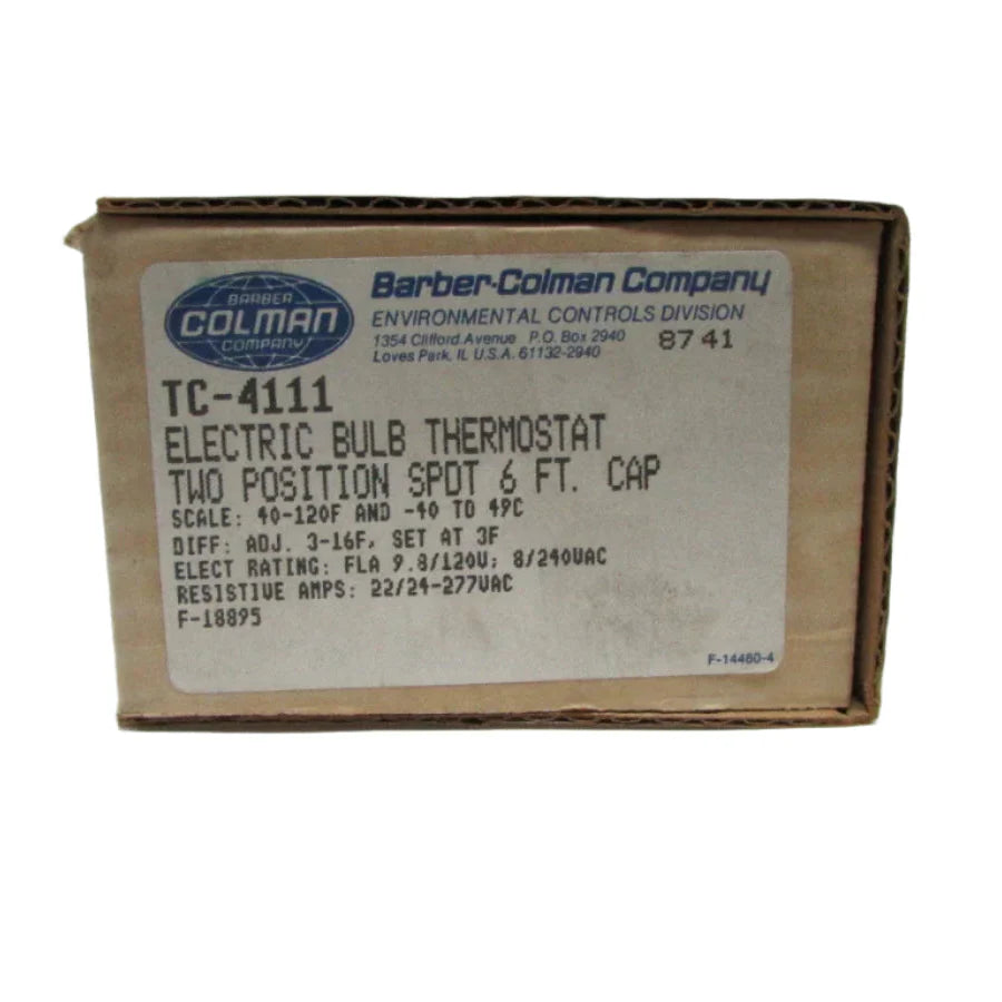 Barber Colman TC-4111 Electric Bulb Thermostat Edpac 060190