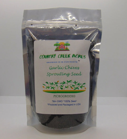 Garlic Chives Seeds 2 Ounces for Microgreens and Sprouting - Allium Tuberosum