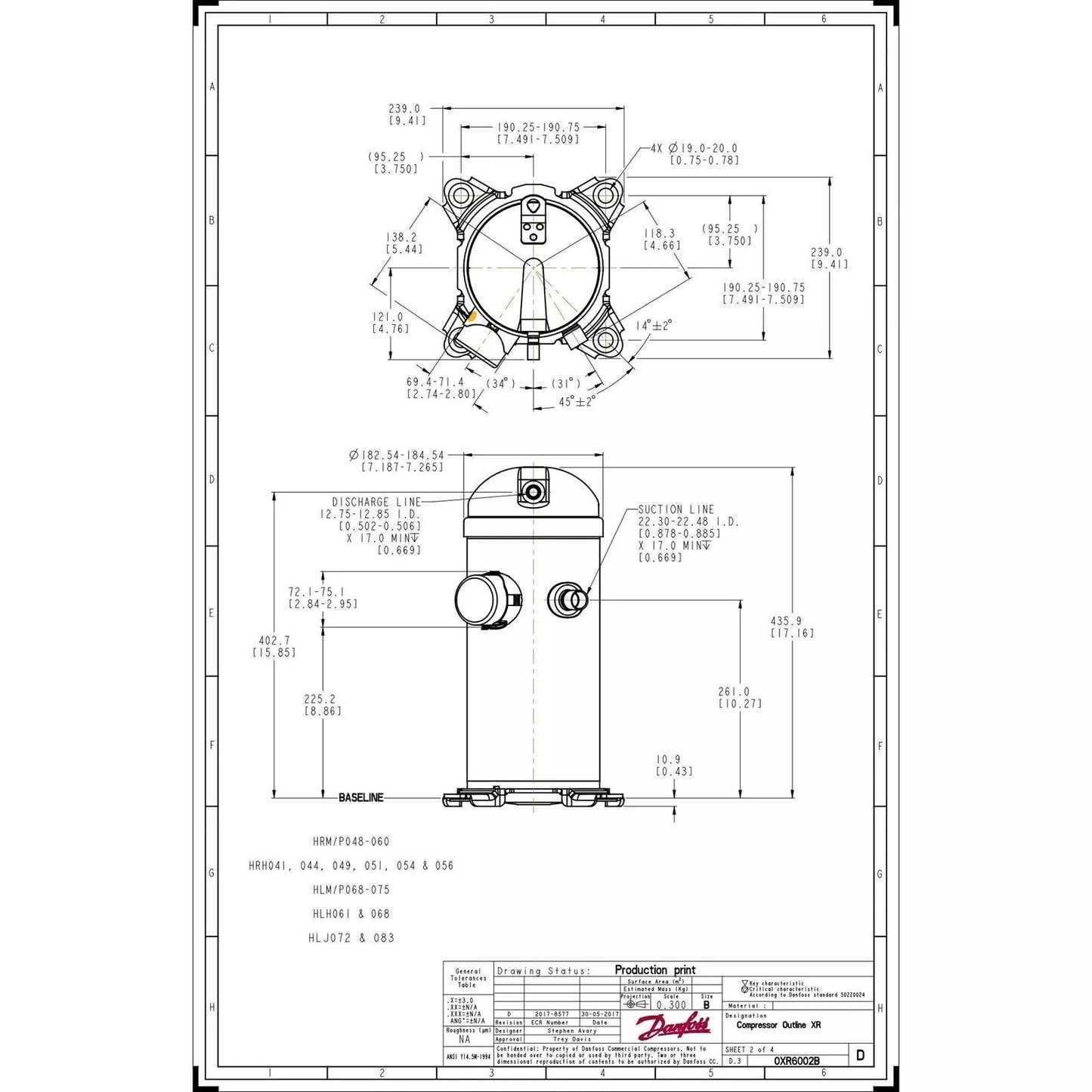 Danfoss HRH056U1LP6 Scroll Compressor
