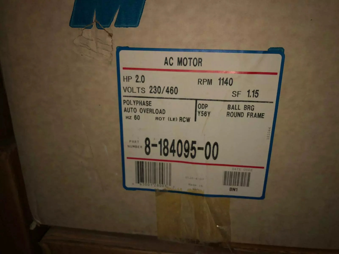 MagneTek Century 8-184095-00 Motor Polyphase