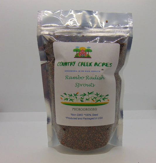 Rambo Radish Microgreen Sprouting Seeds - 2 Ounce Packet - Brassica Rapa Varietal