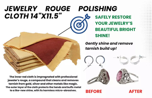 JSP Gold and Silver Rouge Polishing Cloth Copper Brass Nickel Jewelry 12" x 14"