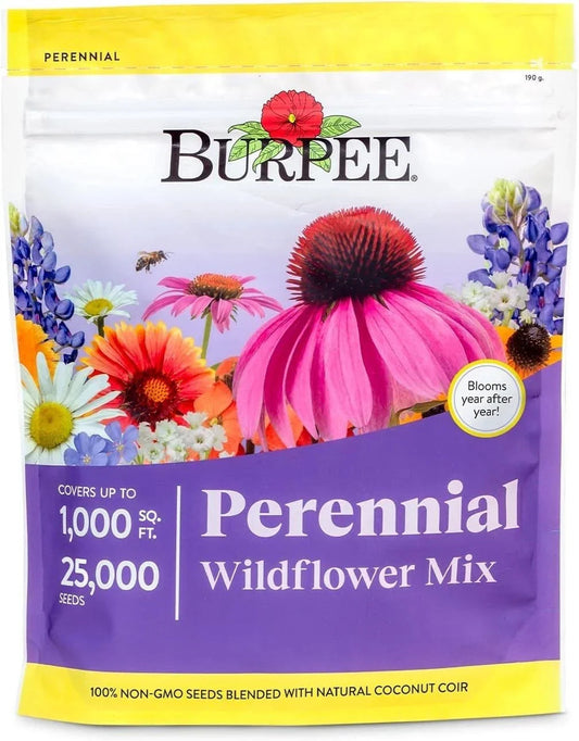 Wildflower Seed Mix 25000 Bulk Bag | 18 Varieties of Non-GMO Flower Seeds | Burpee Wildflower Mix