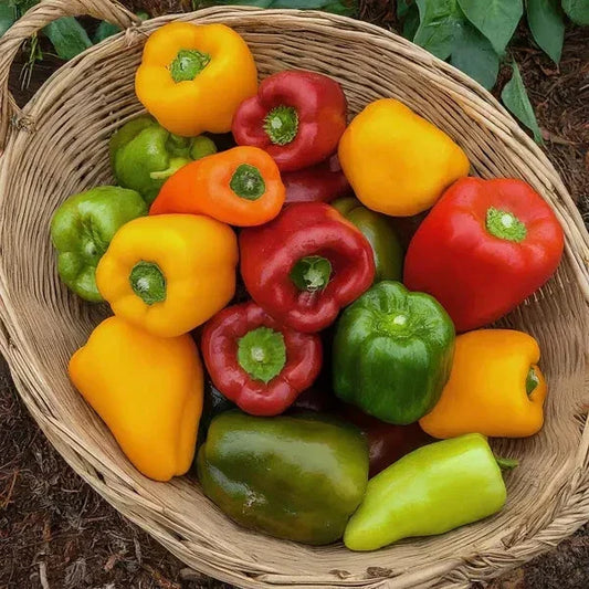 Sweet Bell Pepper Seeds - 100 Organic Assorted Colors - Non-GMO USA Seeds - Perfect for Home Gardening