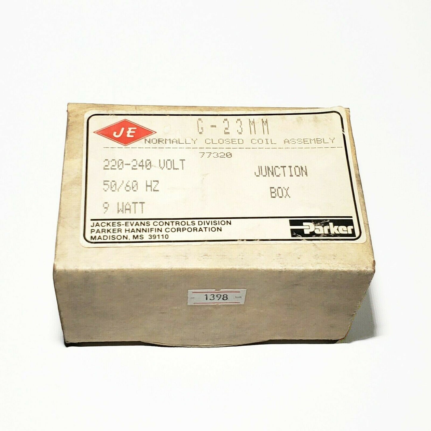 JE / Parker G-23MM Industrial Solenoid Valve Coil NOS