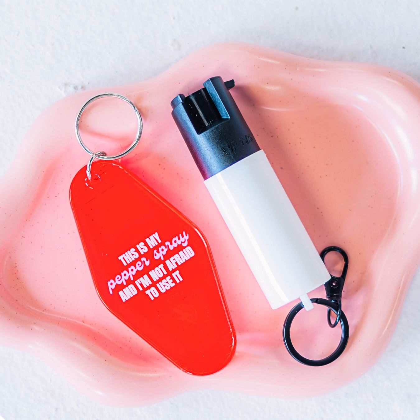 Motel Keychain + Pepper Spray Bundle - Safely Self Defense - Little Red General Store