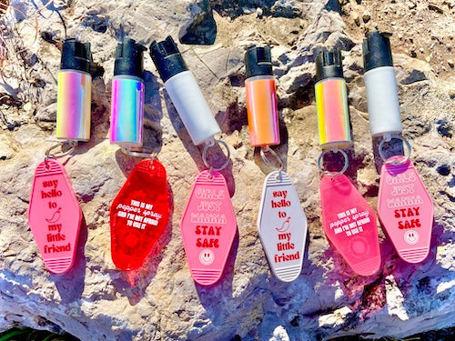 Motel Keychain + Pepper Spray Bundle - Safely Self Defense - Little Red General Store