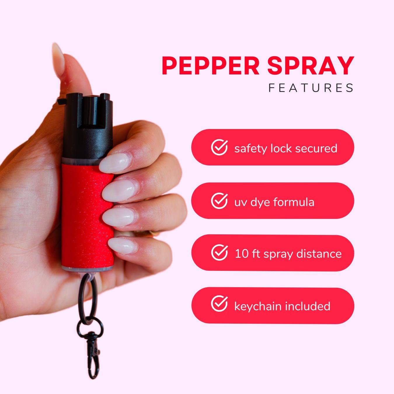 Pepper Spray + Keychain - Safely Self Defense - Little Red General Store