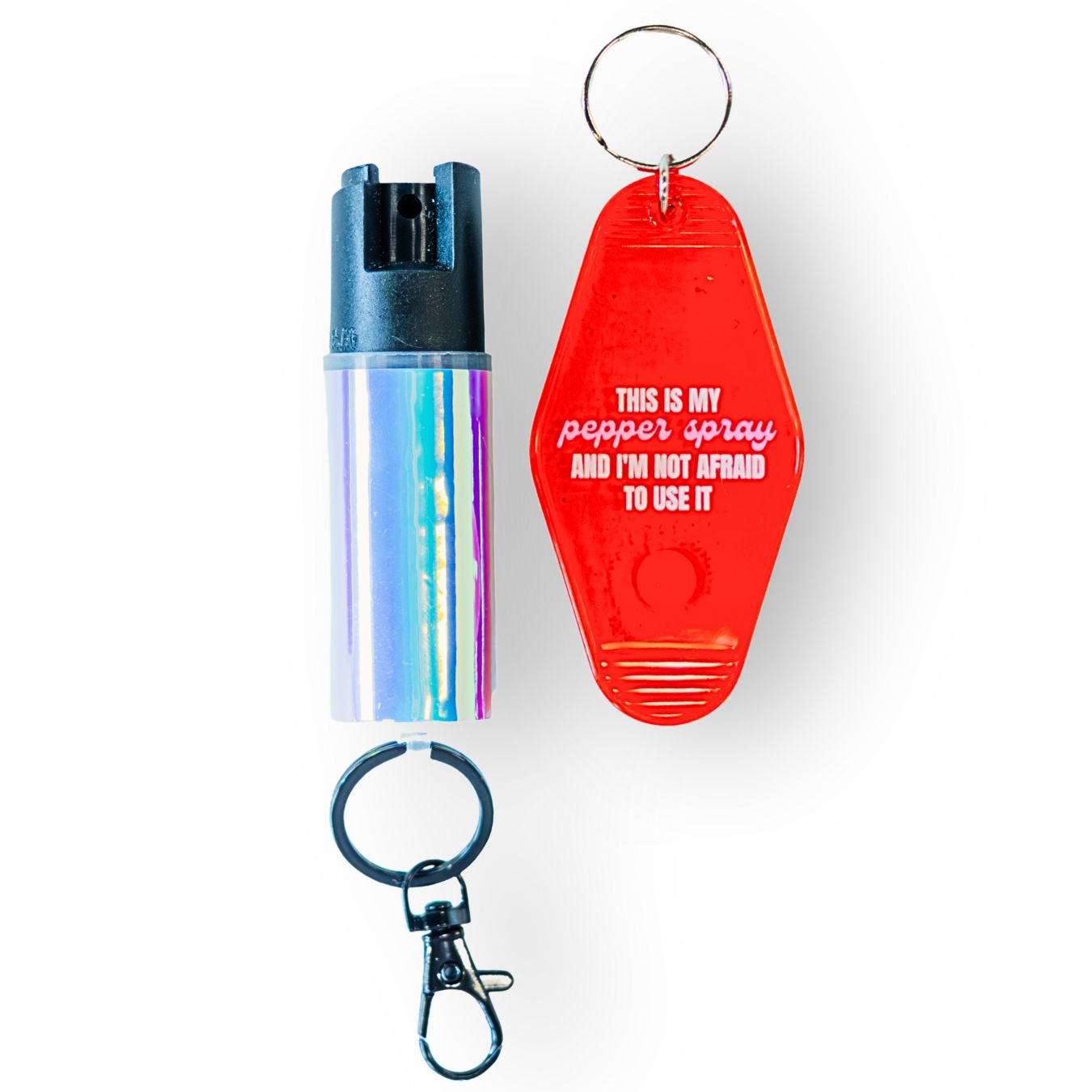 Motel Keychain + Pepper Spray Bundle - Safely Self Defense - Little Red General Store