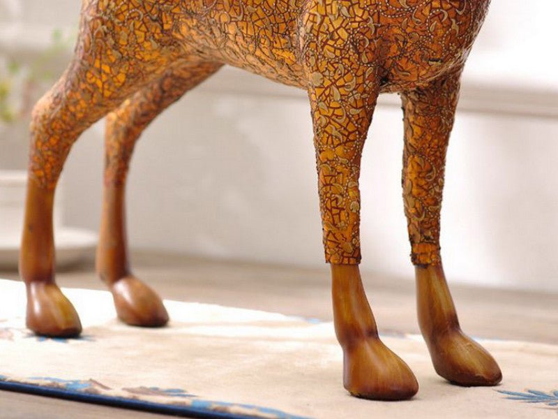 Large Pair of Brown Deer Sculpture with Antlers - 16" tall - Samiksha's - Little Red General Store