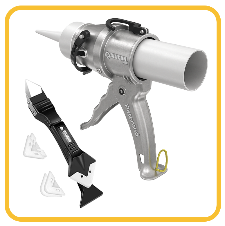 SILIGUN™ PRO Compact 24:1 Caulking Gun - Scraper Kit