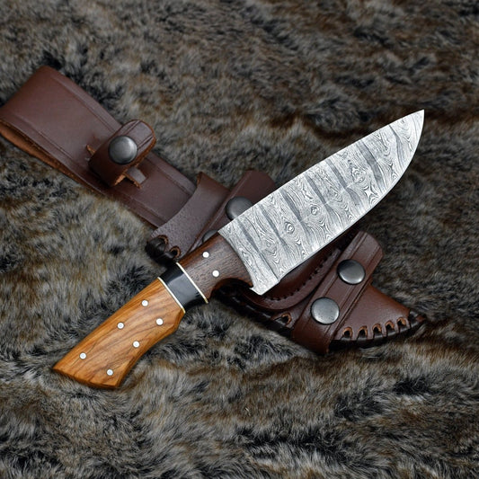 Sculptor Camp Knife with Exotic Olive Wood Handle