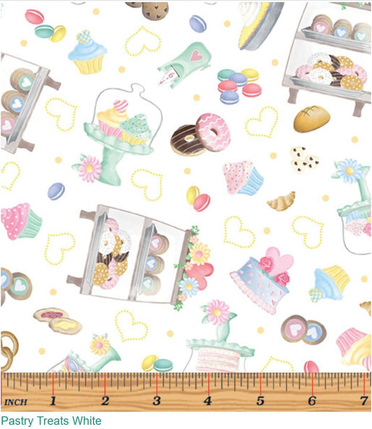 44 x 36 Pastry Treats White Benartex 100% Cotton Easter - Seasonal Fabrics - Little Red General Store