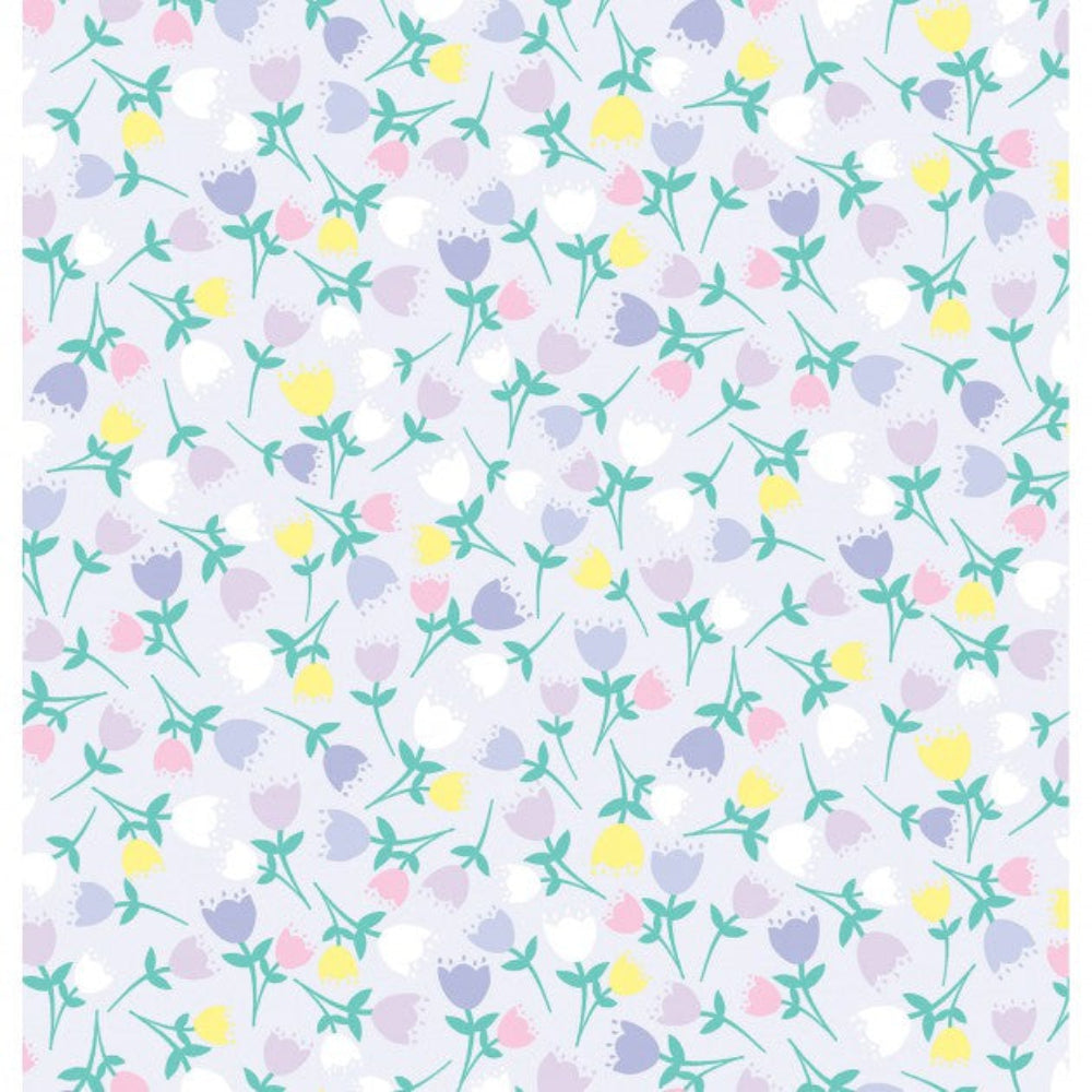 Benartex Love Bunny Tulips on Lilac Easter 100% Cotton Fabric - Seasonal Fabrics - Little Red General Store
