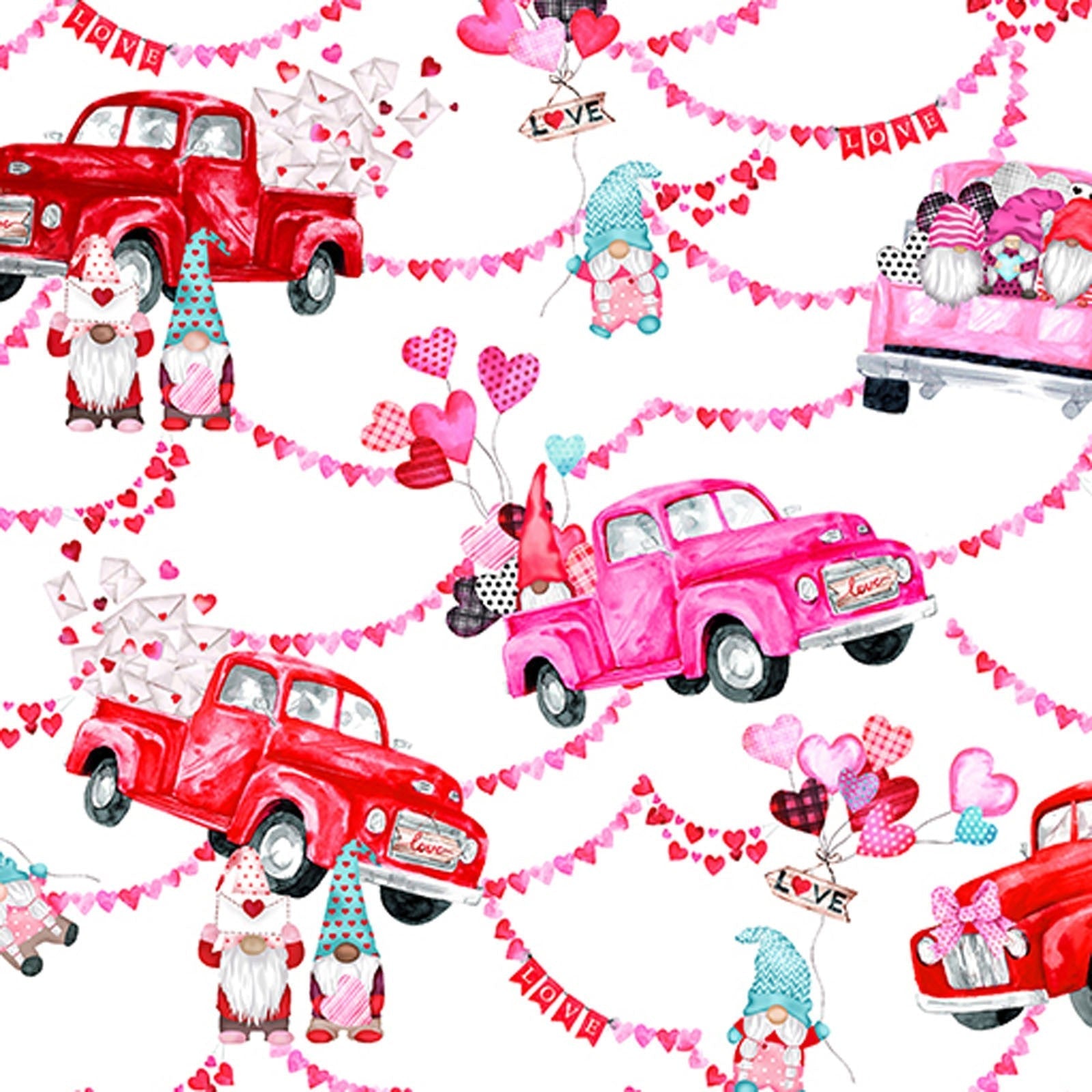 MINKY My Gnomie Pink 60 x 36 Valentine Digital Shannon Fabrics 100% Polyester - Seasonal Fabrics - Little Red General Store