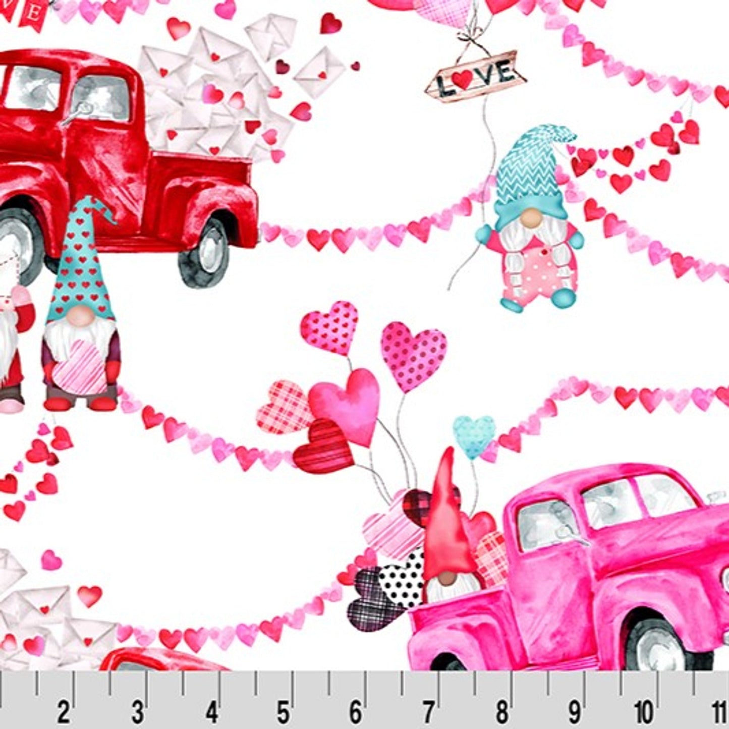 MINKY My Gnomie Pink 60 x 36 Valentine Digital Shannon Fabrics 100% Polyester - Seasonal Fabrics - Little Red General Store