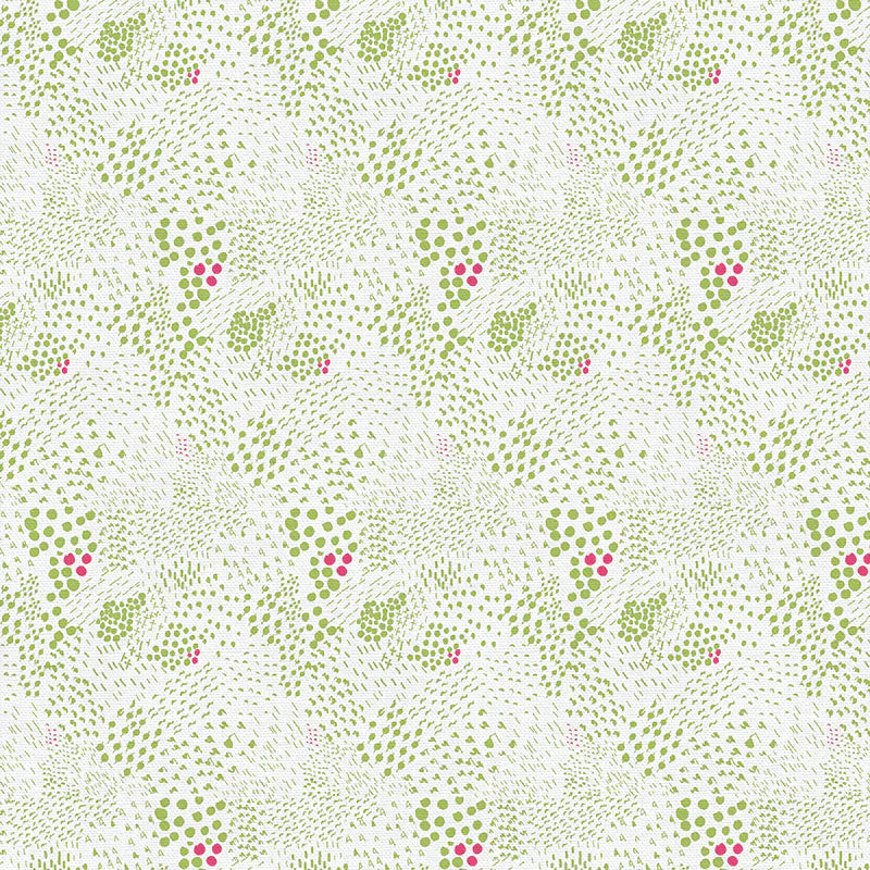 Paintbrush Studio Fabri - Quilt On Your Mark - Florals - White/Olive Blender - Seasonal Fabrics - Little Red General Store