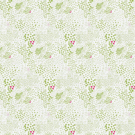 Paintbrush Studio Fabri - Quilt On Your Mark - Florals - White/Olive Blender - Seasonal Fabrics - Little Red General Store