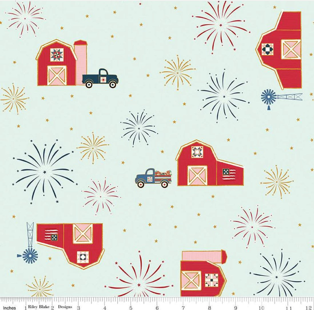 Riley Blake Red White and True Blue Collection Sparkle Glitter By the Yard Patriotic - Seasonal Fabrics - Little Red General Store
