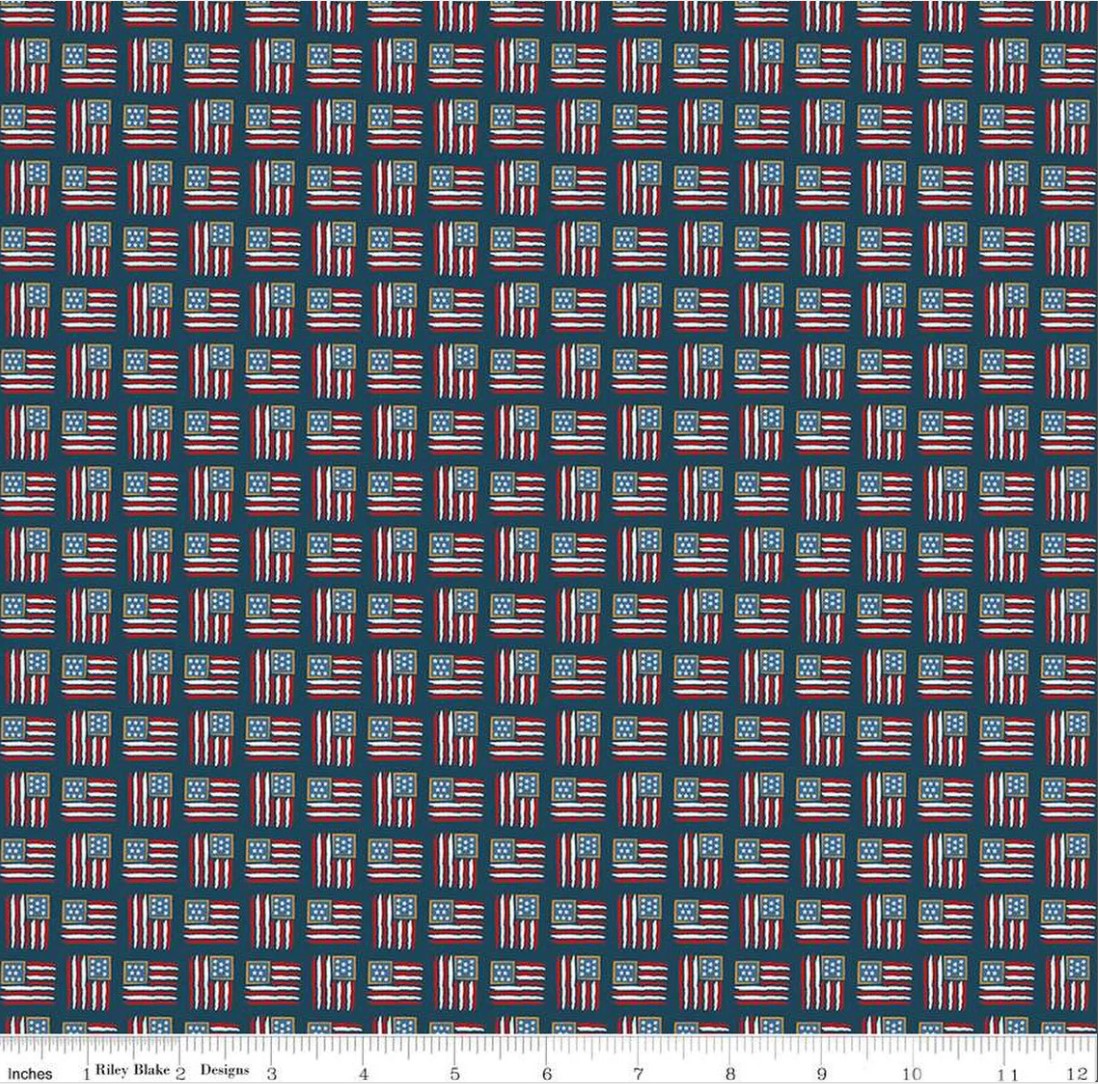 Riley Blake Red White and True Blue Collection Sparkle Glitter By the Yard Patriotic - Seasonal Fabrics - Little Red General Store