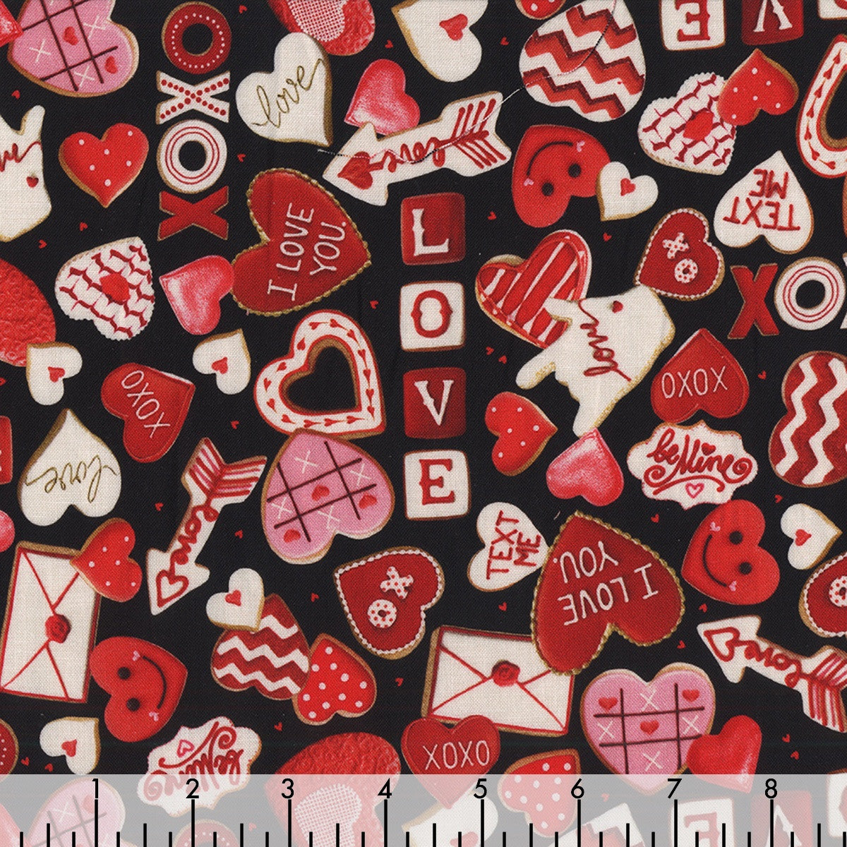 Hi Fashion Fabrics Valentine Hearts Cookies Swirls - Seasonal Fabrics - Little Red General Store