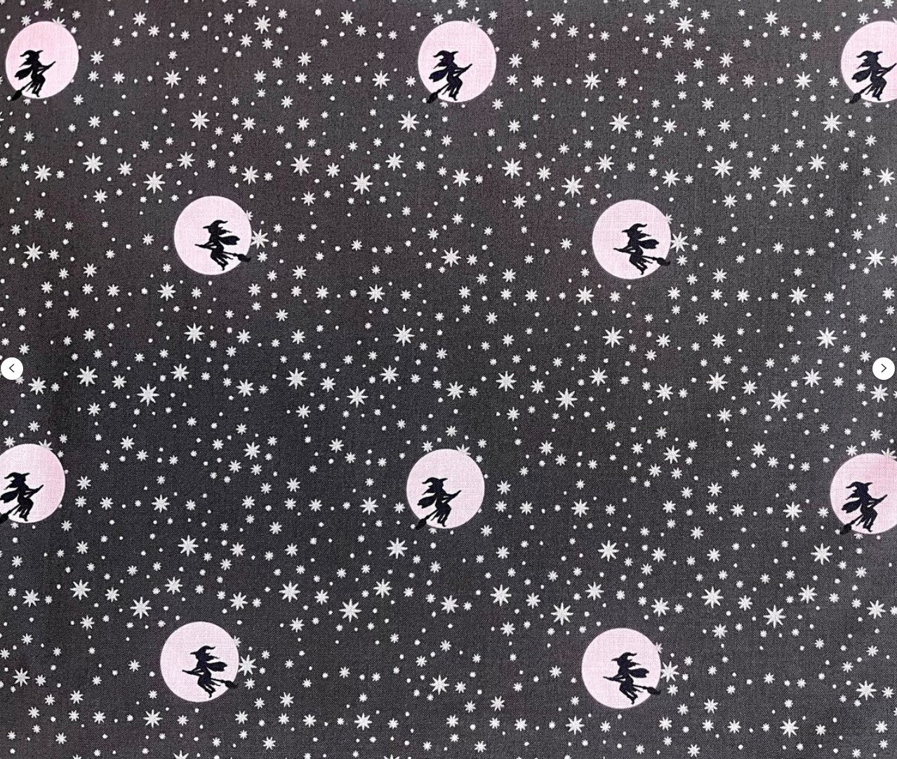 Halloween Starry Night Witch Moon Gray Sparkle Riley Blake 100% Cotton Price Per Yard - Seasonal Fabrics - Little Red General Store