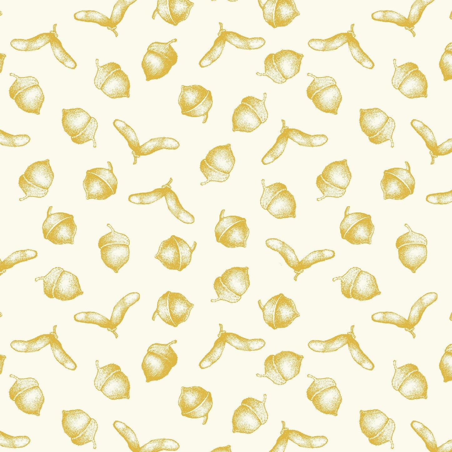 44 x 36 Simply Gold Metallic Acorns Studio E 100% Cotton Fabric Thanksgiving - Seasonal Fabrics - Little Red General Store