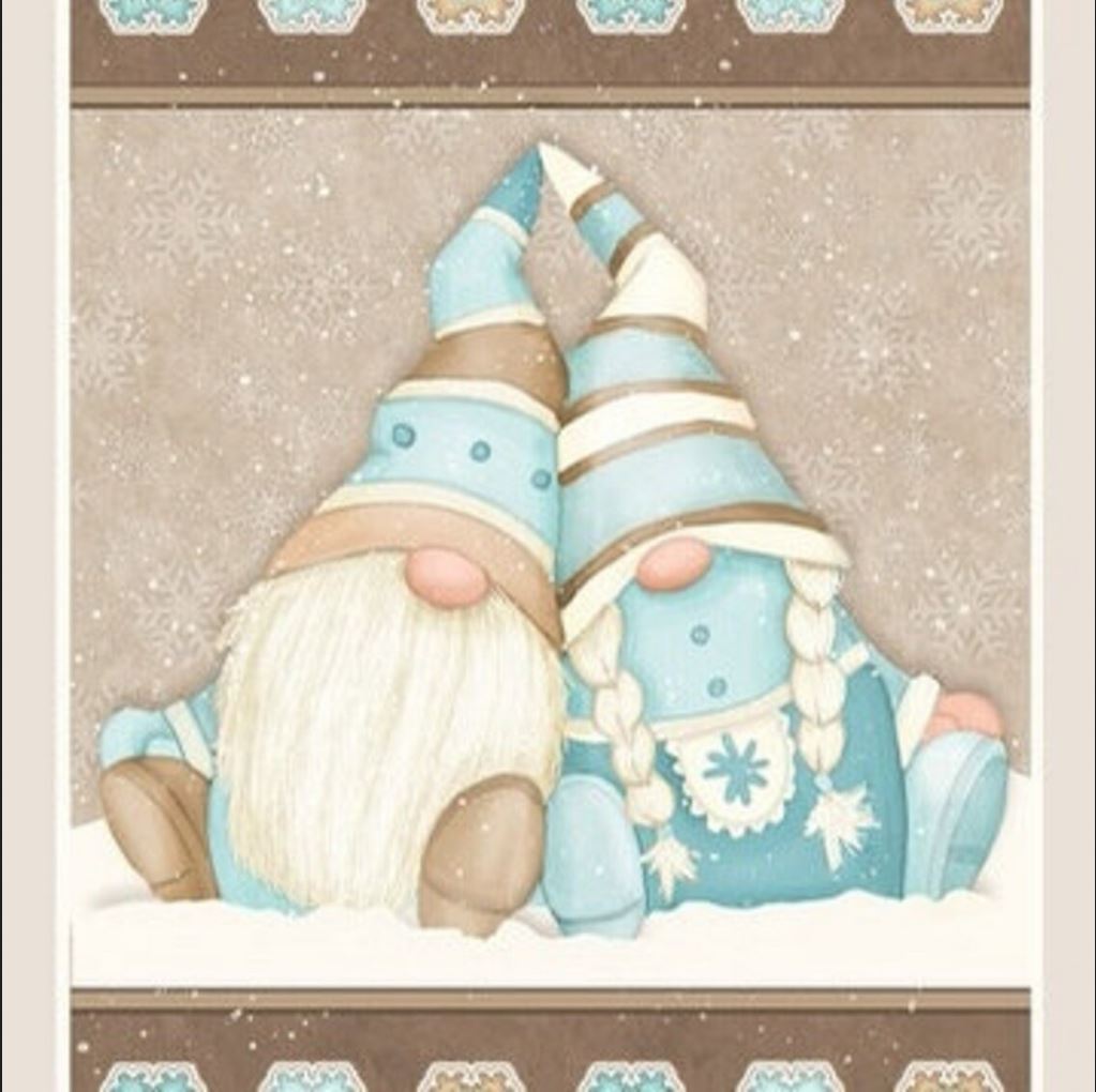 44 x 24 Flannel Gnome Panel I Love Sn’Gnomies Henry Glass Christmas 100% Cotton - Seasonal Fabrics - Little Red General Store