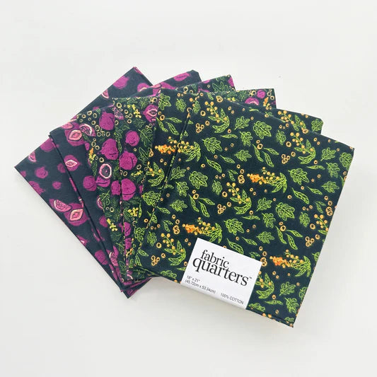 Paintbrush Studio 6 Fat Quarters - 3 Prints x 2 of Each Pomegranate 100% Cotton Fabri - Quilt - Seasonal Fabrics - Little Red General Store
