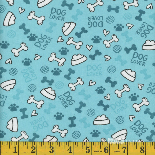 Price per Yard Spotty Collection Dog Dishes and Bones 100% Cotton Fabric - Seasonal Fabrics - Little Red General Store