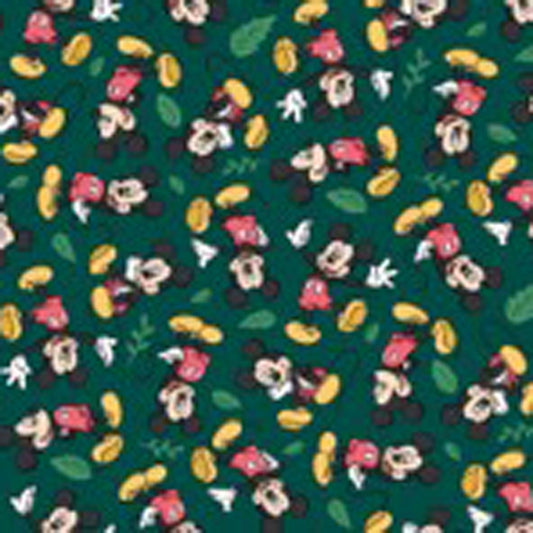 44 x 36 Licensed Mickey Disney on Green Christmas Springs Creative 100% Cotton - Seasonal Fabrics - Little Red General Store