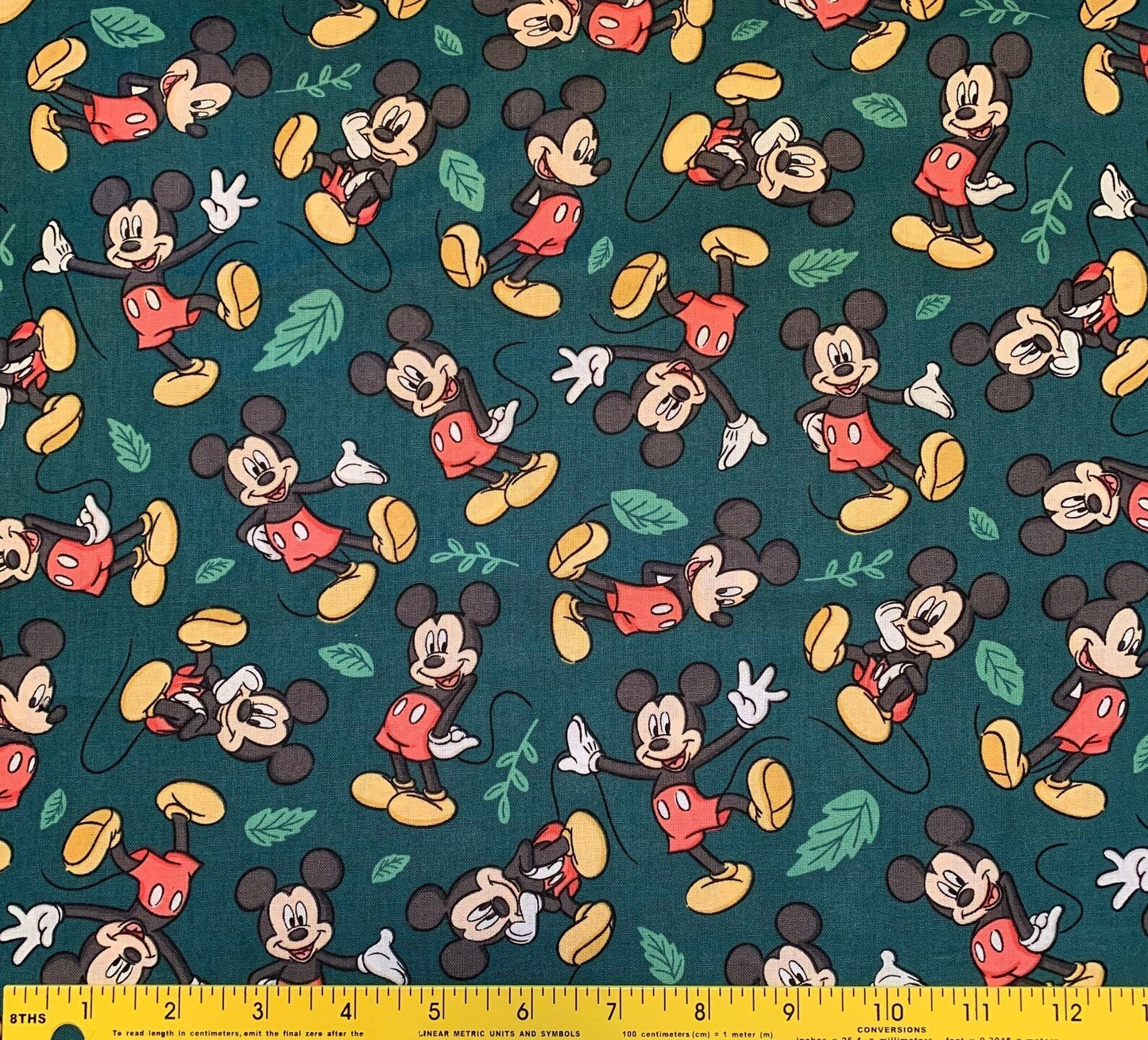 44 x 36 Licensed Mickey Disney on Green Christmas Springs Creative 100% Cotton - Seasonal Fabrics - Little Red General Store