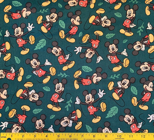 44 x 36 Licensed Mickey Disney on Green Christmas Springs Creative 100% Cotton - Seasonal Fabrics - Little Red General Store