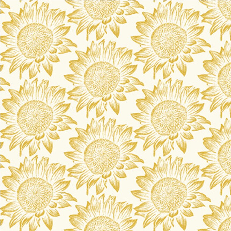 44 x 36 Simply Gold Metallic Sunflowers Studio E 100% Cotton Fabric Thanksgiving - Seasonal Fabrics - Little Red General Store