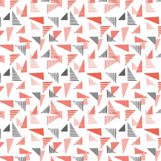 45 x 36 Orange and Gray Triangles 100% Cotton Fabric All Over Print - Seasonal Fabrics - Little Red General Store
