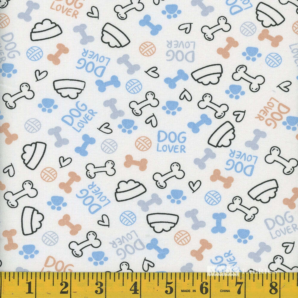 Price per Yard Spotty Collection Dog Dishes and Bones 100% Cotton Fabric - Seasonal Fabrics - Little Red General Store