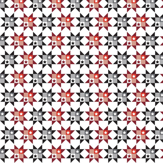 45 x 36 Gingham Star Block 36 x 45 100% Cotton Fabric All Over Print - Seasonal Fabrics - Little Red General Store