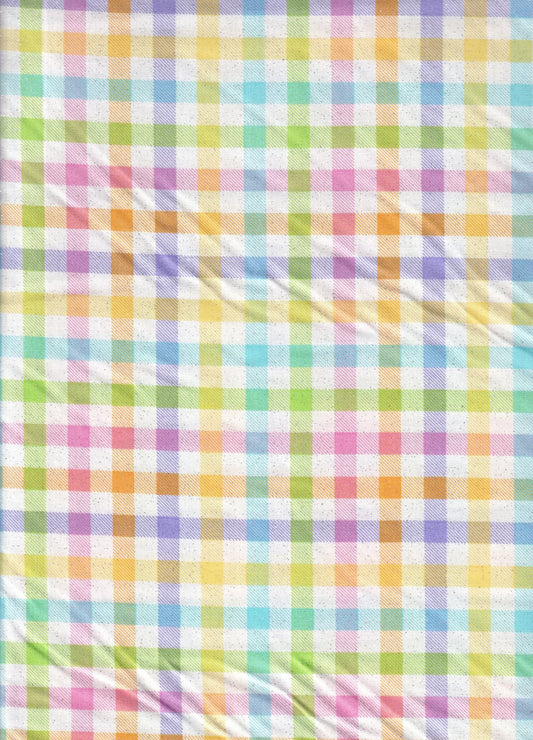 Fabric Traditions Easter Pastel Plaid Glitter 100% Cotton By the yard - Seasonal Fabrics - Little Red General Store