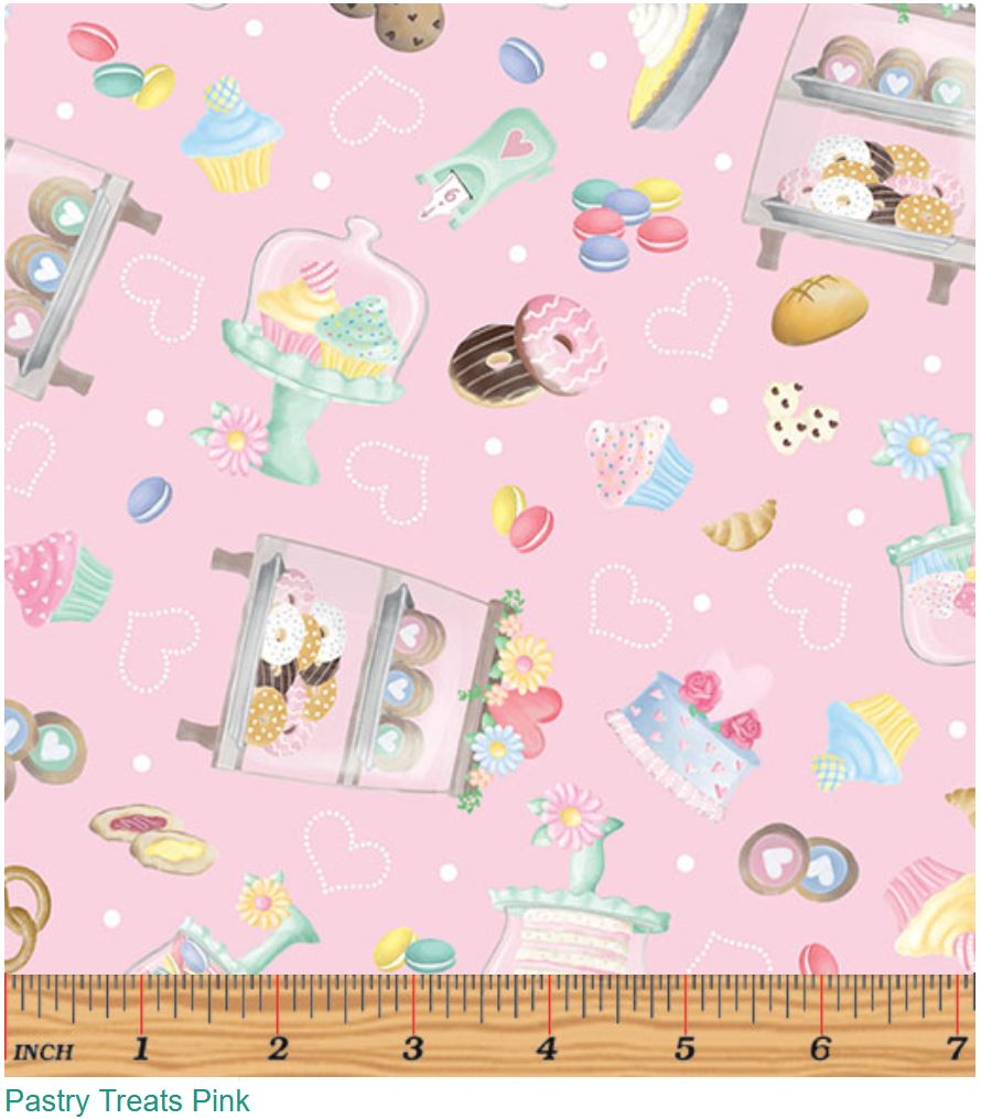 44 x 36 Pastry Treats Pink Benartex 100% Cotton Easter - Seasonal Fabrics - Little Red General Store