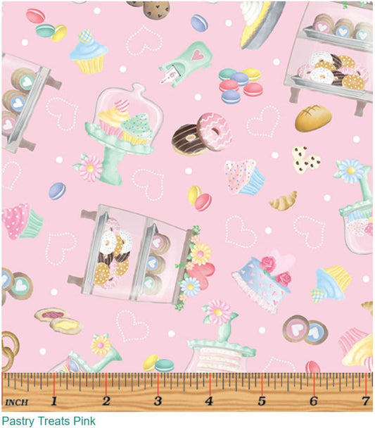 44 x 36 Pastry Treats Pink Benartex 100% Cotton Easter - Seasonal Fabrics - Little Red General Store