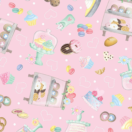 44 x 36 Pastry Treats Pink Benartex 100% Cotton Easter - Seasonal Fabrics - Little Red General Store