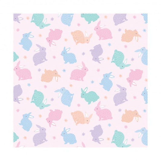 Benartex Love Bunny Tossed Bunnies on Pink Easter - Seasonal Fabrics - Little Red General Store