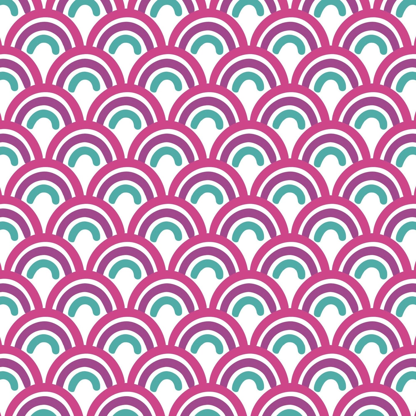 45 x 36 Mini Rainbow Pink and Green 100% Cotton Fabric All Over Print - Seasonal Fabrics - Little Red General Store
