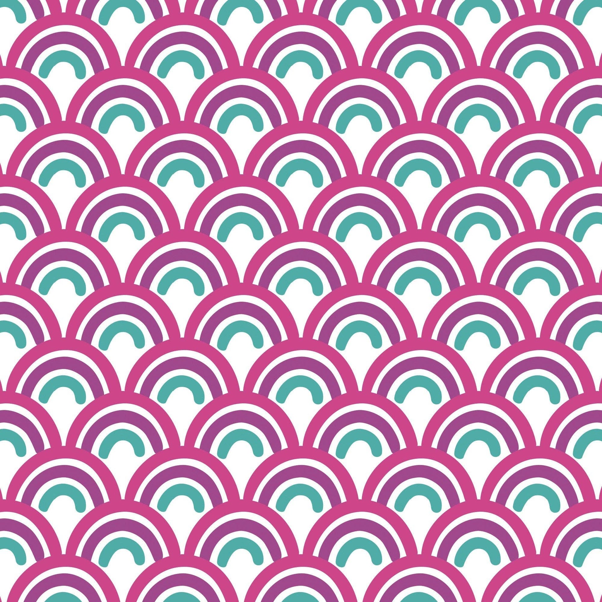45 x 36 Mini Rainbow Pink and Green 100% Cotton Fabric All Over Print - Seasonal Fabrics - Little Red General Store